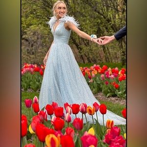 Sherri hill prom dress size-00 Light Blue